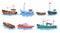 Boats with fishing nets. Fisherman boat marine ship sea ocean fisheries for fish production industrial seafood shippings