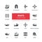 Boats - flat design style icons set