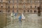 boats floating on fountain in luxembourg garden