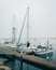 Boats on a foggy morning in Morro Bay, California