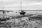 Boats on the foreshore at Lindisfarne Island, Northumberland