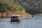 Boats on forest lake