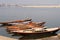 Boats on the Ganges River in Varanasi, Uttar Pradesh, India