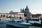 Boats on Grand Canal and Santa Maria della Salute in Venice