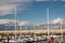 Boats in Greystones marina harbour