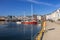 Boats in the harbor in Alesund, Norway.