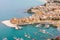 Boats in the harbor in the coastal town of Castellammare del Golfo