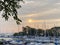 Boats in the Harbor at Dawn