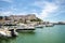 boats harbor typical Italian seaside village Rodi Garganico Gargano Apulia Italy colorful