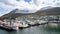 Boats in harbour at city Torshavn, Faroe Islands