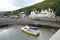 Boats in harbour at low tide