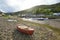 Boats in harbour at low tide