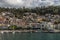 Boats and houses in a village in Poros Island