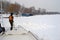 Boats in ice on the river Borcea 4