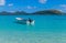 Boats in the idyllic beach in the Yasawa island