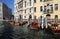 Boats at a jetty of a hotel in Venice, Italy