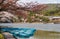 Boats on Katsura River in the Beautiful Kameyama Park in Arashiyama