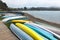 Boats and kayaks along side the dock