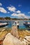 Boats in Laganas harbor on Zakynthos island