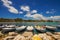 Boats in Laganas harbor on Zakynthos island