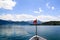 boats on Lake Annecy with mountains