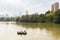 Boats on the lake in central park