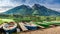 Boats on the lake Hintersee in the Alps