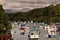 Boats on a lake in the mountains