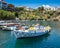 , Boats on Lake Voulismeni. Agios Nikolaos, Crete