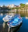 Boats on Lake Voulismeni, Agios Nikolaos, Crete, Greece