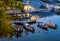 Boats on Lake Voulismeni, Agios Nikolaos, Crete, Greece