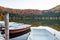 Boats at lakeside, beautiful unique vulcanic lake at autumn, Lake Saint Ana