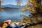 Boats at lakeside by Lake Hayes