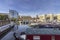 Boats at Limehouse Basin Marina, near Canary wharf riverside, London