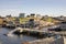 Boats and lobster traps in Peggy`s Cove harbor