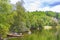 Boats and lonely nature by the lake VangsmjÃ¸se Vang Norway