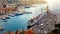 Boats and luxury yachts, famous azur coast Nice, sail transport, cruise leisure