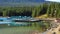 Boats on Maligne Lake