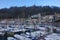 Boats in the marina in La Concha Bay at the foot of Mt. Urgull