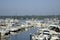 Boats in the marina by the Niantic River in Connec