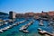 Boats in Marina and Old Dubrovnik Town, Croatia