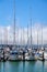 Boats in the marina at Sausalito, California USA on August 6, 2011