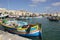 Boats in Marsaxlokk harbor on Malta island