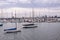 Boats and Melbourne skyline seen from St Kilda