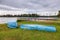 Boats at the monastery pier on Lake Valday, Russia