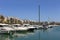 Boats moored in Alcudia harbor