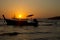 Boats moored on the beach at Ao Nang, Thailand