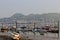 Boats moored in the Conwy harbour in northern Wales, UK