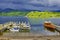 Boats moored on Derwent water