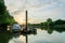 Boats moored on the docks along the river Thames in Twickenham  West London